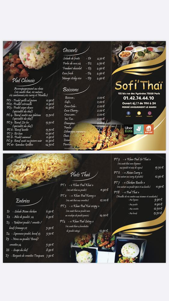 Sofi’Thaï - Menu Image 1